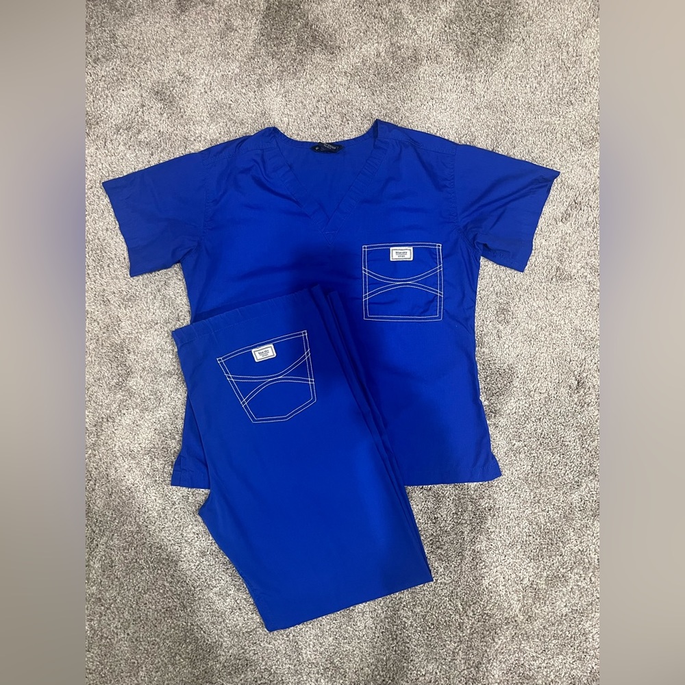 Blue Sky Scrubs - Royal Blue, S Top & M Bottom